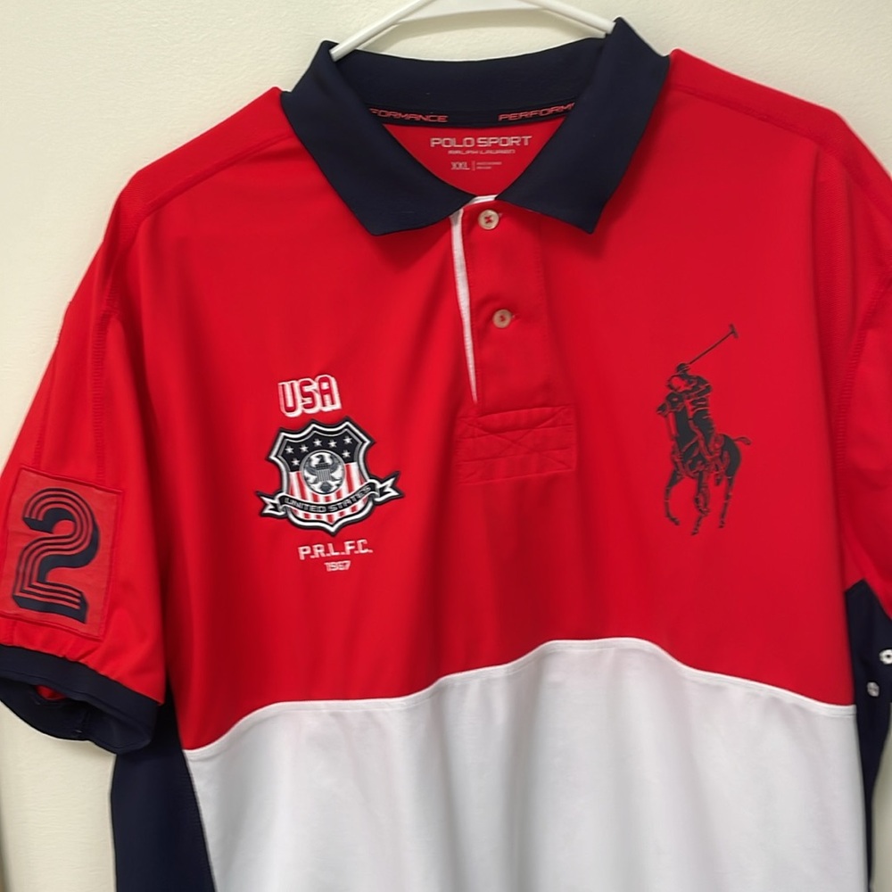 Polo Ralph Lauren Football Club Polo Shirt Mens XXL PRLFC Collared USA S…